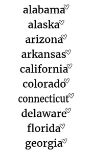 State Heart Decal - Large