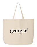 State Heart Canvas Tote